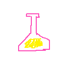 a drawing of a little pink potion